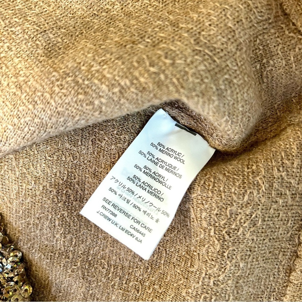 J Crew Collection Shimmering Gold Sequin Sweater Knit Shell Tank Wool Blend NWT - Picture 9 of 14